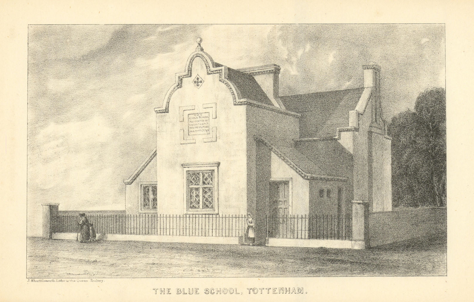 The Bluecoats School, Tottenham. Now the Bluecoats pub, 614 High Road 1840